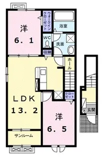 リサイア A【2階】の間取り