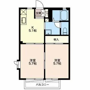 ディアスサンハイム【1階】の間取り
