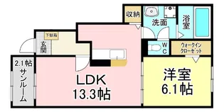ソレイユ元町IV【1階】の間取り