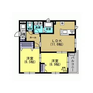 パークサイド・トノマチ【1階】の間取り