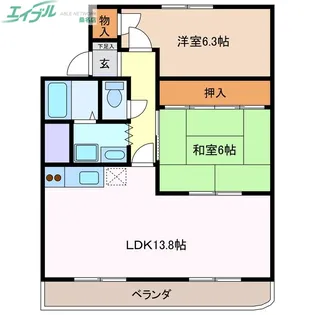 リゾン学南【3階】の間取り