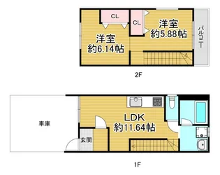 大阪府大阪市鶴見区放出東1【一戸建】の間取り