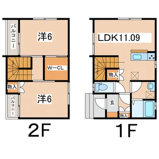福島県郡山市字古川【アパート】の間取り