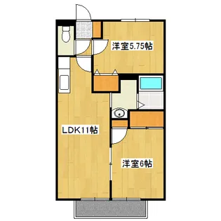 Calm Hiilles 2番館【1階】の間取り