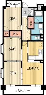 高知県高知市大原町【マンション】の間取り