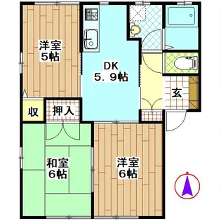 クレストコーポ【1階】の間取り