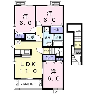 サンフラワーA・K【2階】の間取り