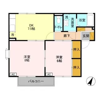 タツミハイツ B【1階】の間取り