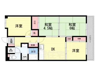 グリーンコート宝塚【1階】の間取り
