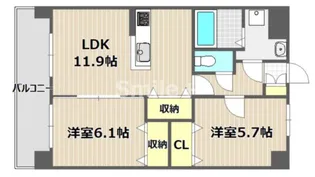 スカイパレス大安寺【7階】の間取り