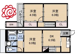 大阪府大阪市鶴見区諸口3【一戸建】の間取り