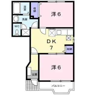 エターナル・パレスB【1階】の間取り
