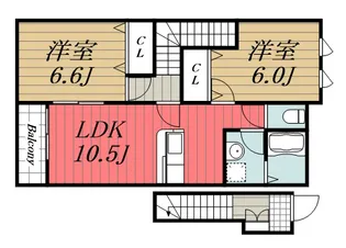 千葉県大網白里市四天木乙【アパート】の間取り
