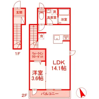 D-ROOM赤松町【2階】の間取り