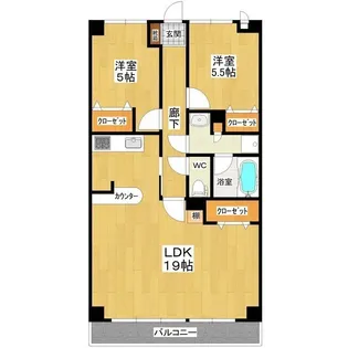 ロイヤルガーデンマナベ【4階】の間取り