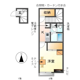 愛知県あま市篠田生膾田【アパート】の間取り