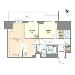 東京都荒川区西日暮里2【マンション】の間取り