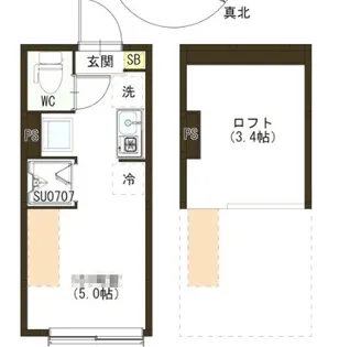 Emarie代田橋【2階】の間取り