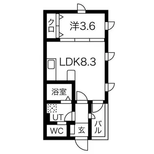 Caldo道徳公園 a【2階】の間取り