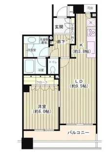 パークホームズ新宿若松町【4階】の間取り