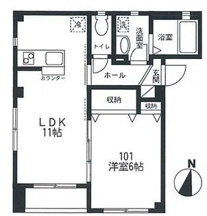 ビューノ中野【1階】の間取り