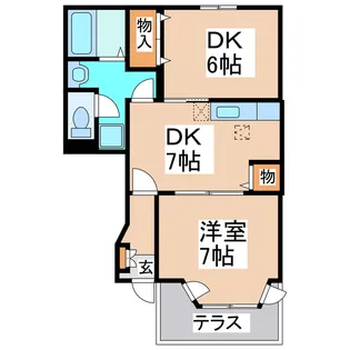 2DKの間取り画像