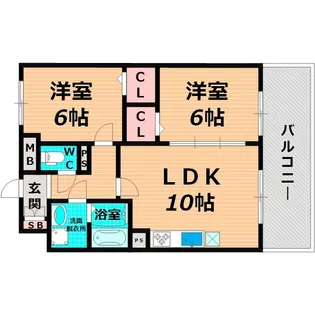 ヴァンヴェール森の宮【7階】の間取り