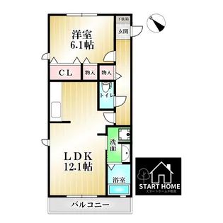 徳島県徳島市南田宮2【アパート】の間取り