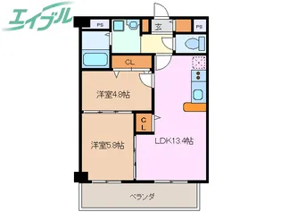 willDo四日市鵜の森【6階】の間取り