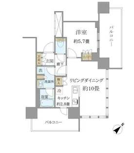 BrilliaTower 浜離宮【5階】の間取り