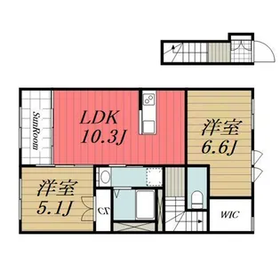 千葉県大網白里市仏島【アパート】の間取り