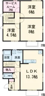 静岡県静岡市駿河区小鹿【一戸建】の間取り