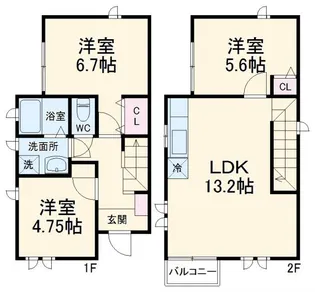 千葉県市川市北方町4【一戸建】の間取り