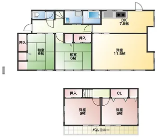 宮城県角田市神次郎字東中田【一戸建】の間取り