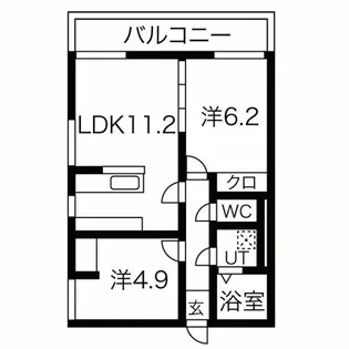 アサヒレジデンス【1階】の間取り
