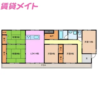 ネバーランドユミ【1階】の間取り