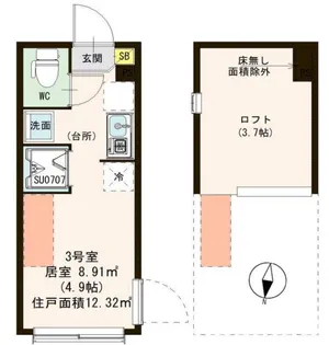 ロックリバーテラス【1階】の間取り
