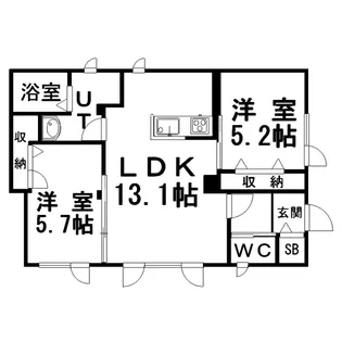 エーケーハイム【1階】の間取り