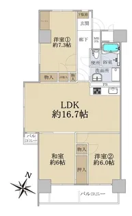 行徳ハイム2号棟【10階】の間取り