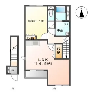 サンコート北原A棟【2階】の間取り
