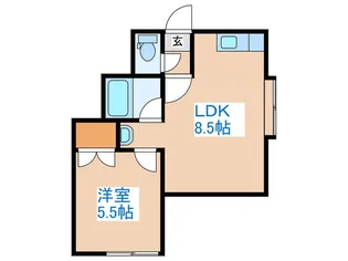 フラット宮の沢【1階】の間取り