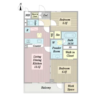 K・GFLATResidence A棟【2階】の間取り