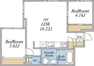 エクセルシオール荏原町【2階】の間取り