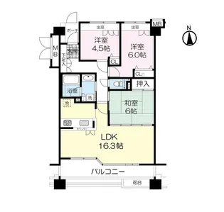 八乙女中央シティハウス 402【4階】の間取り