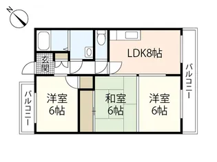 コーポ西原【1階】の間取り