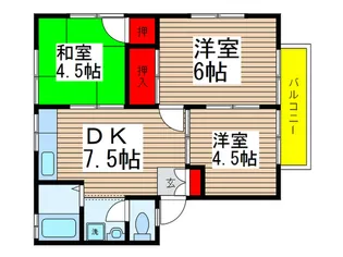 サンハイツ神谷【1階】の間取り