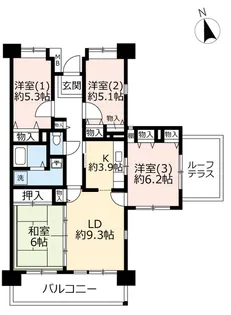 URシティコート千島3丁目【7階】の間取り