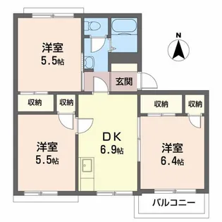 タウニィ高松 B【2階】の間取り