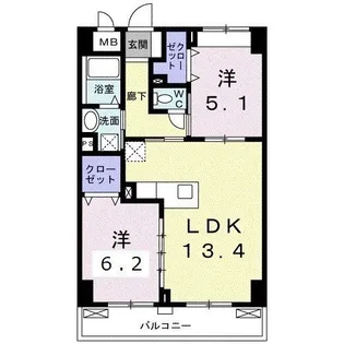 パルコレアーレ【3階】の間取り