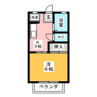 シャルマン箕田【1階】の間取り